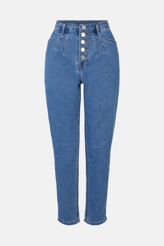 Warehouse Button Front Mom Jeans 4