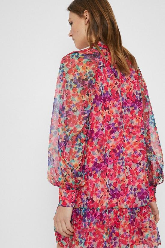 Warehouse Rainbow Floral Long Sleeve Dress 3