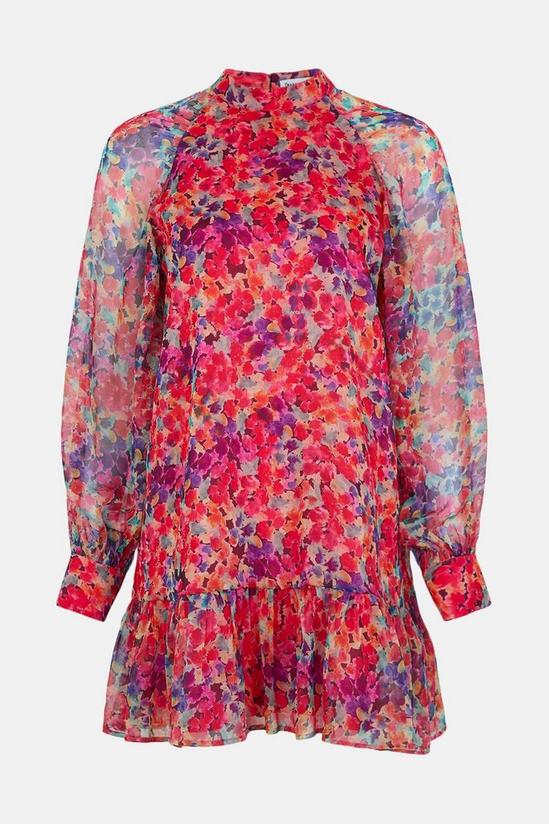 Warehouse Rainbow Floral Long Sleeve Dress 6