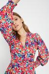Warehouse Rainbow Floral Belted Wrap Top thumbnail 2