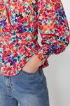Warehouse Rainbow Floral Belted Wrap Top thumbnail 4