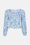 Warehouse Blurred Floral Square Neck Top thumbnail 5