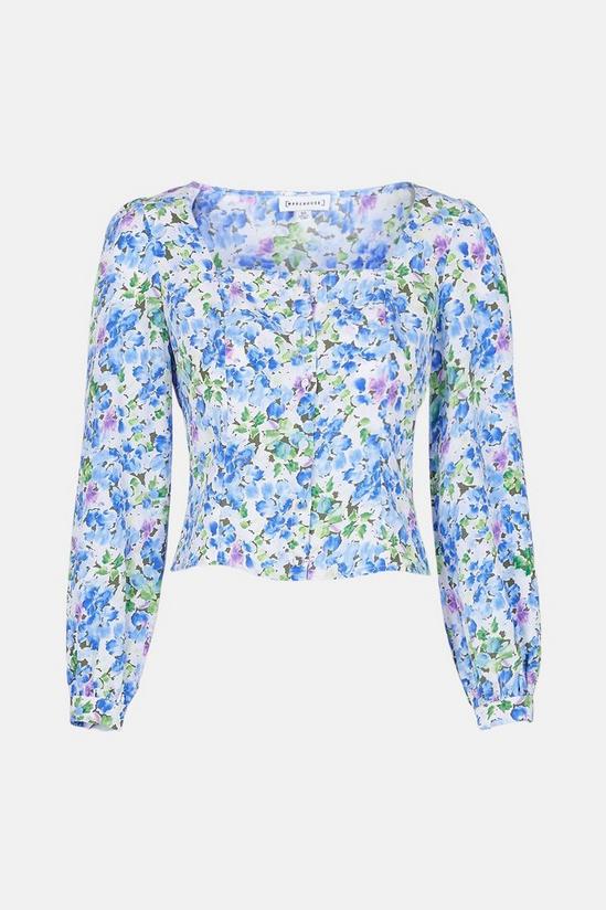 Warehouse Blurred Floral Square Neck Top 5