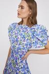 Warehouse Blurred Floral Puff Sleeve Occasion Dress thumbnail 4