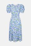 Warehouse Blurred Floral Puff Sleeve Occasion Dress thumbnail 5