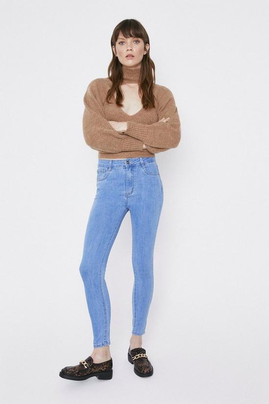 Warehouse Highwaist Blue Skinny Jeans 1