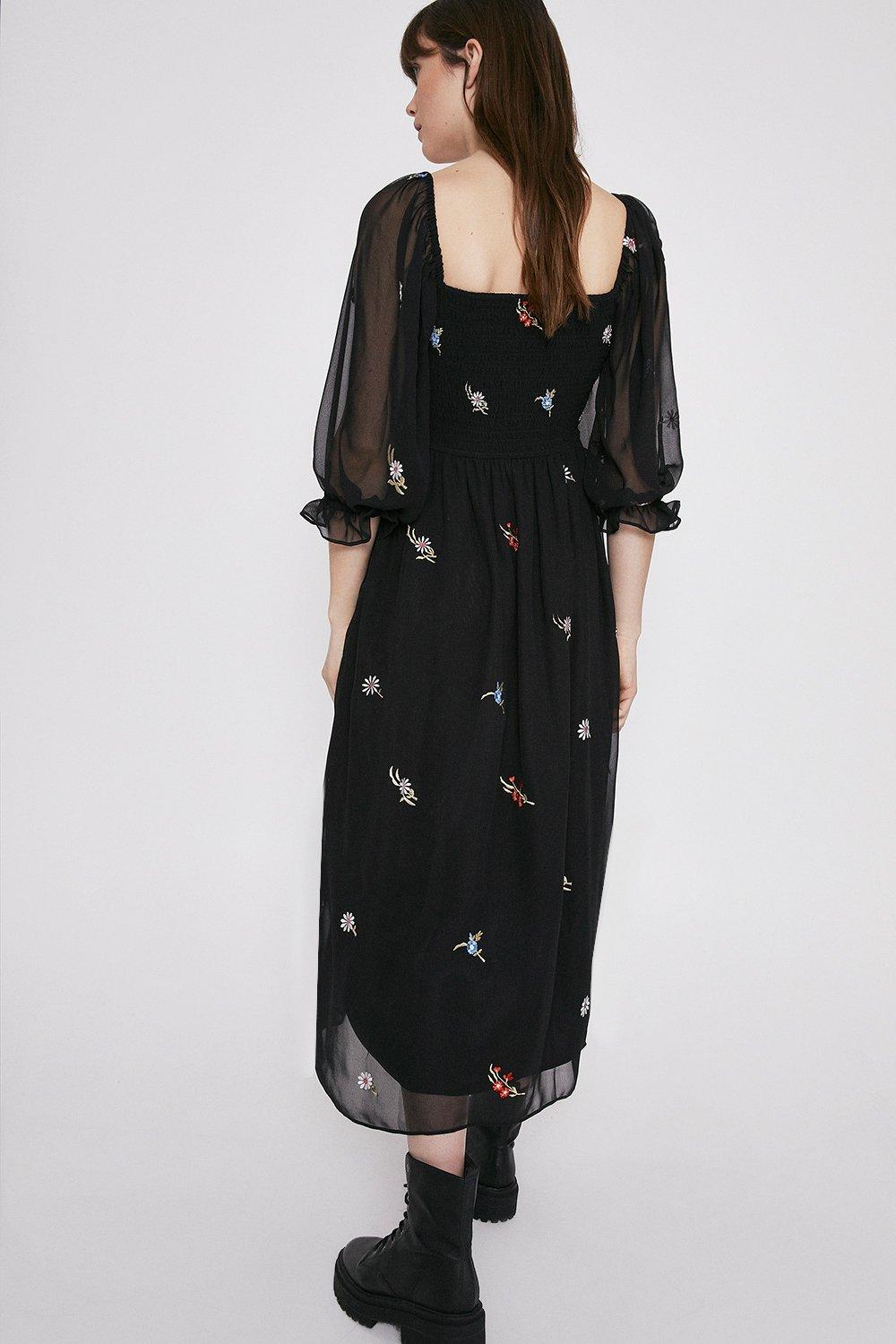 Warehouse embroidered dress hotsell