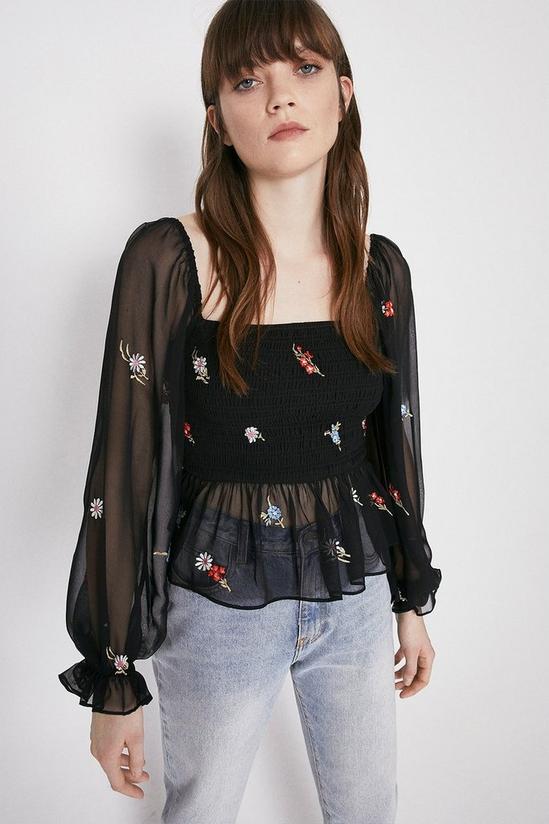 Warehouse Embroidered Top 1