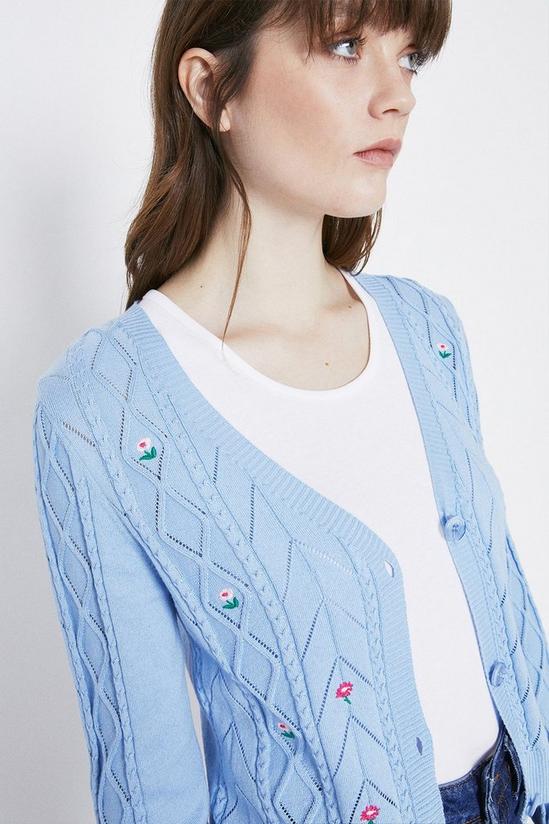 Warehouse Embroidered Stitch Detail Cardigan 4