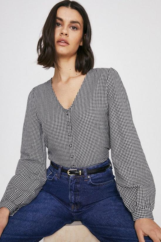Warehouse Gingham Button Front Top 1