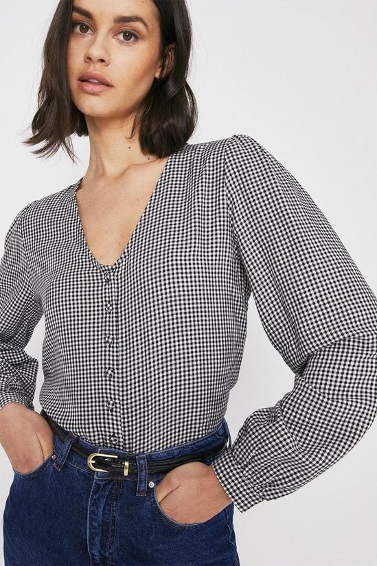 Warehouse Gingham Button Front Top 4