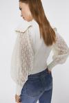 Warehouse Ruffle And Lace Cable Jumper thumbnail 3