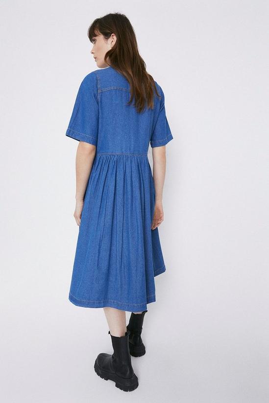 Warehouse Denim Full Skirt Midi Shirt Dress 3