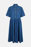 Warehouse Denim Full Skirt Midi Shirt Dress thumbnail 4