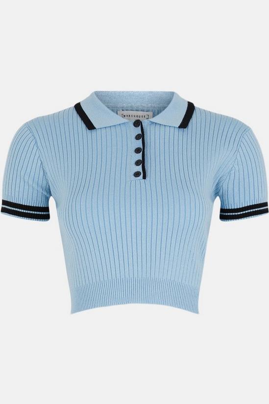 Warehouse Cropped Polo With Tipping Detail 5