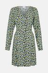 Warehouse Sixties Floral Long Sleeve Mini Tea Dress thumbnail 4