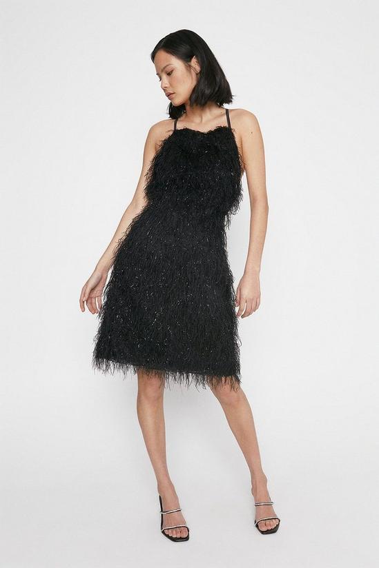 Warehouse Feather Detail Crossback Dress 1