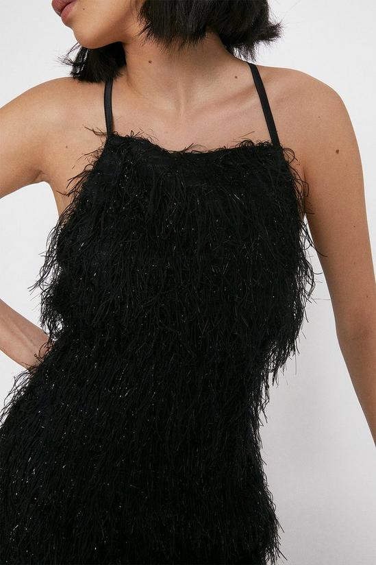Warehouse Feather Detail Crossback Dress 4
