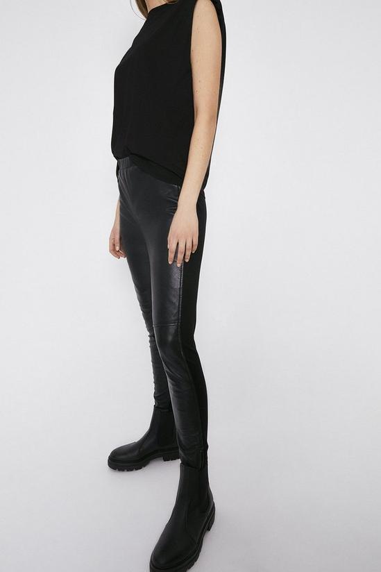 Warehouse Real Leather And Ponte Legging 2