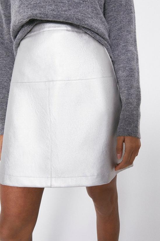 Warehouse Seamed Faux Leather Pelmet Skirt 1