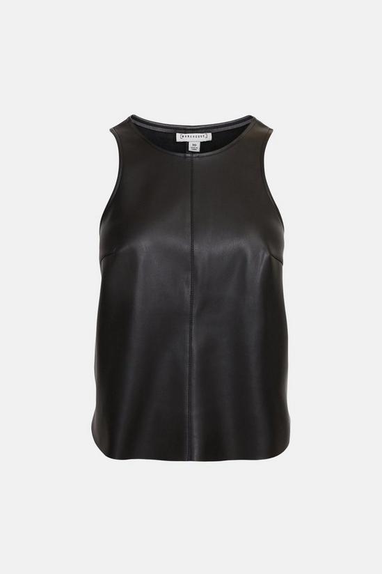 Warehouse Faux Leather Vest Top 4