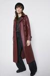 Warehouse Faux Leather Trench Coat thumbnail 1