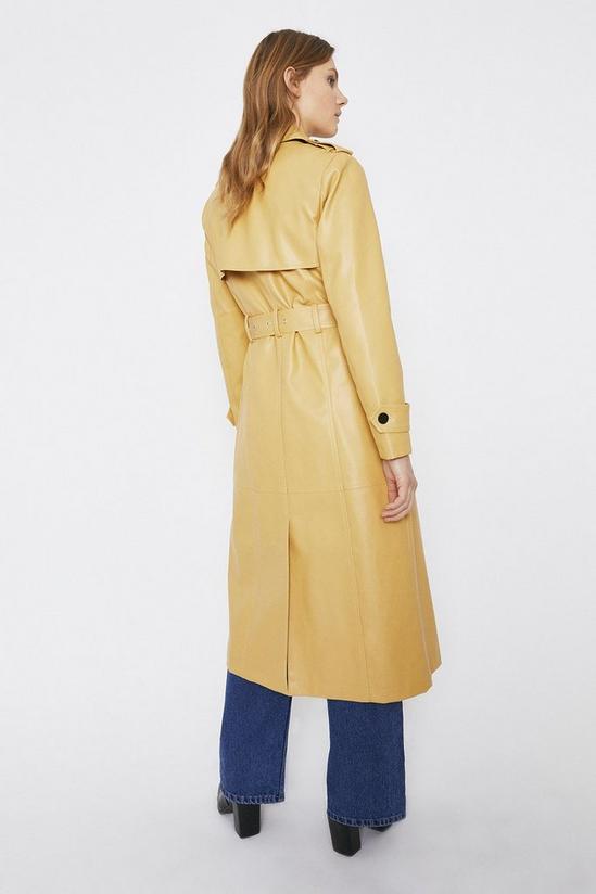 Warehouse Faux Leather Trench Coat 3