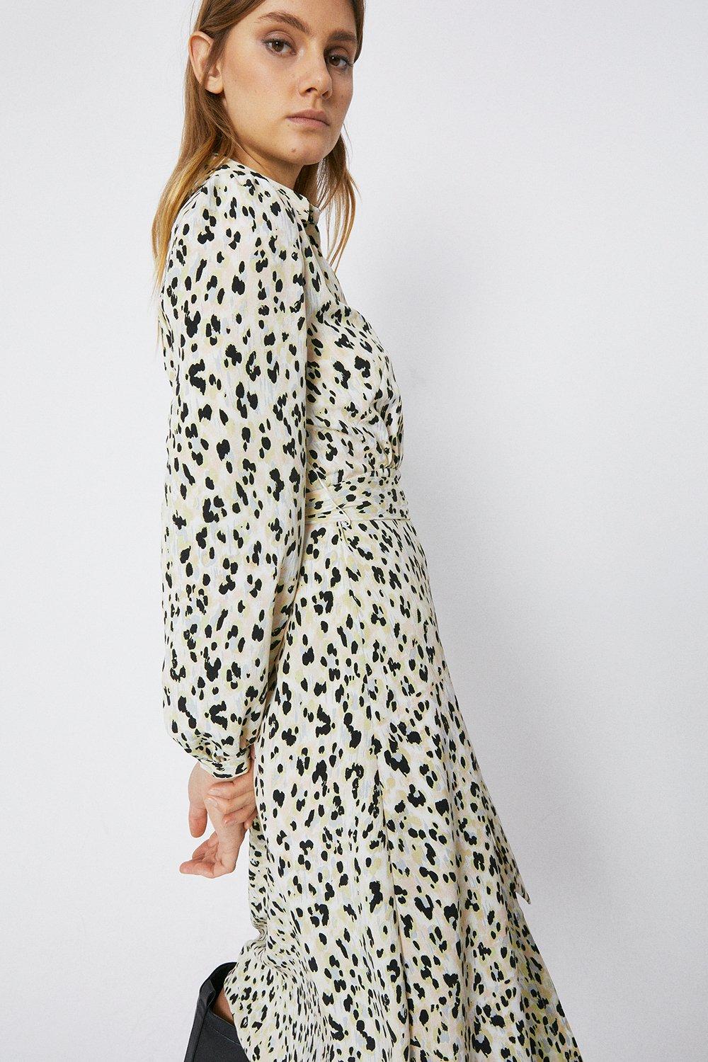 Animal print 2025 shirt dress warehouse