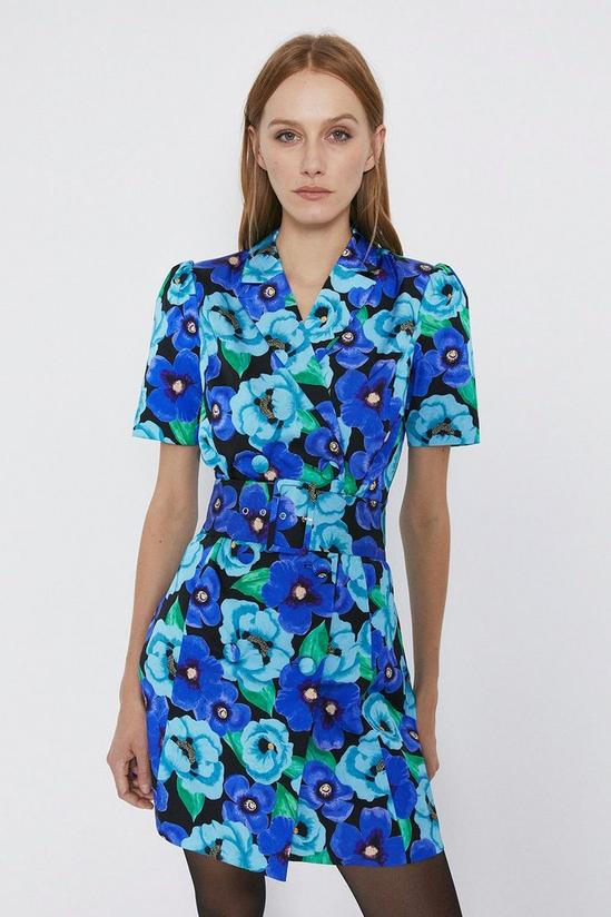 Warehouse Floral Print Double Breasted Blazer Dress 2
