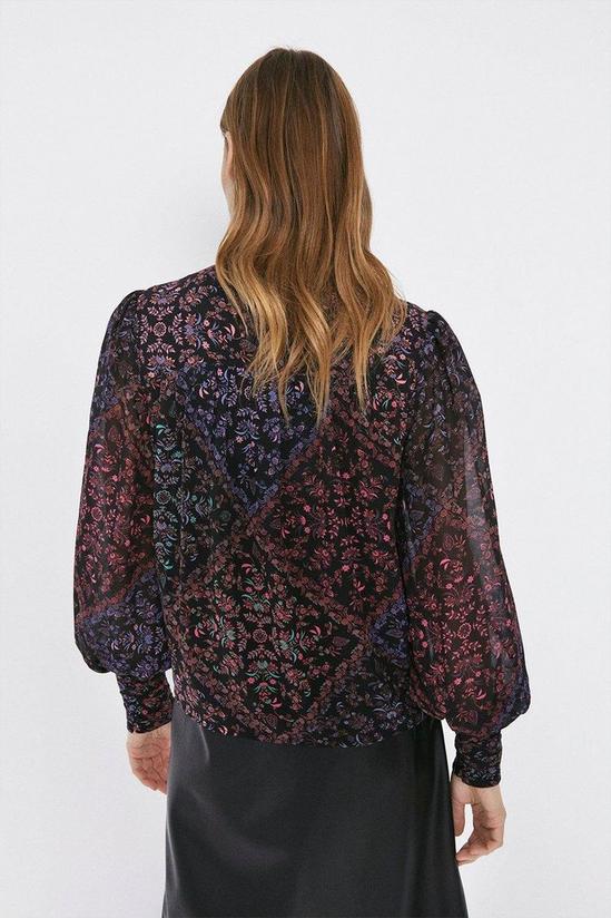 Warehouse Paisley Ruched Neck Detail Top 3