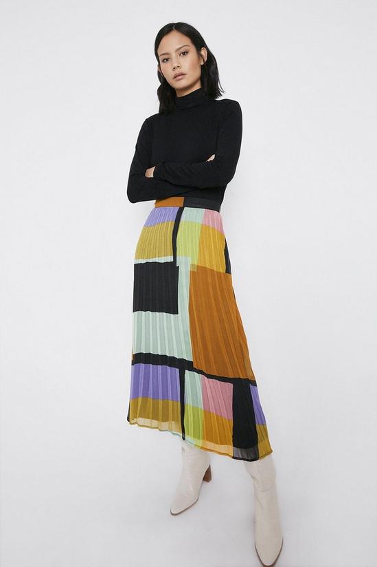 Warehouse Colourblock Pleated Midaxi Skirt 2