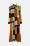 Warehouse Colourblock Pleated Midi Shirt Dress thumbnail 4