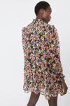 Warehouse Mini Smock Dress In Floral Print thumbnail 3