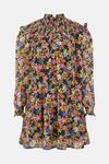 Warehouse Mini Smock Dress In Floral Print thumbnail 5