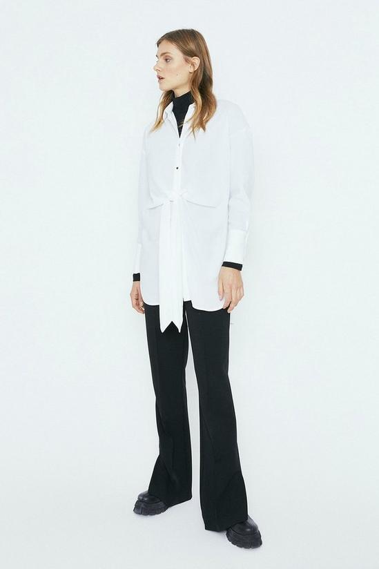 Warehouse Tie Front Oversized Shirt 1