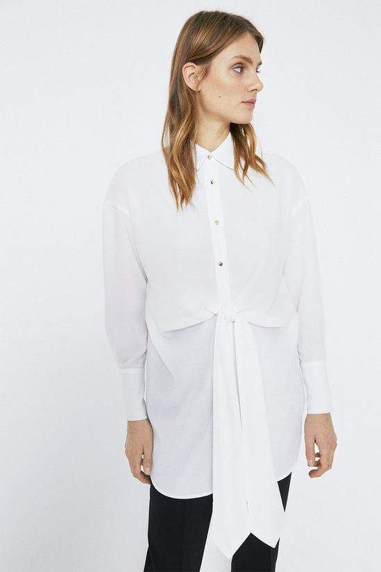 Warehouse Tie Front Oversized Shirt 2