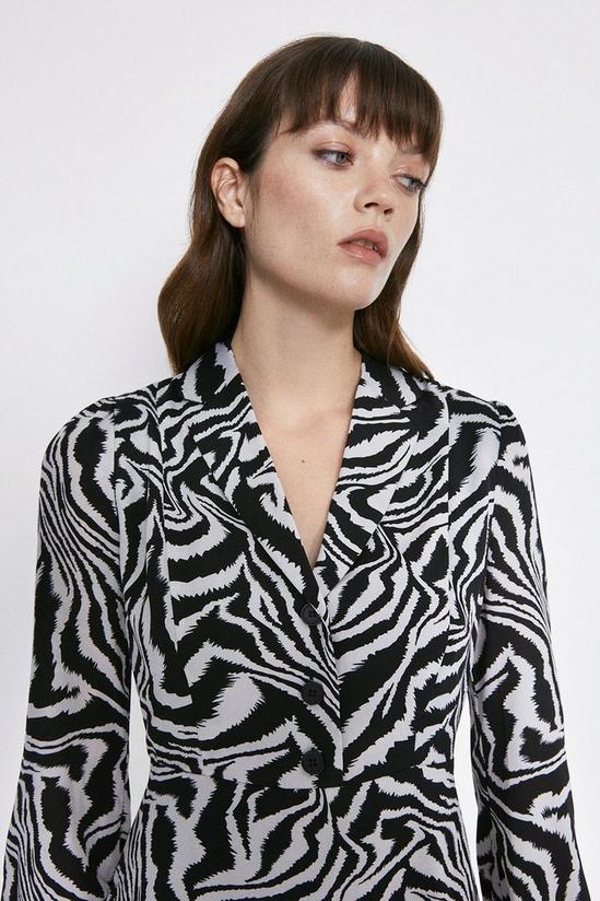 Warehouse Zebra Print Tiered Shirt Dress 2