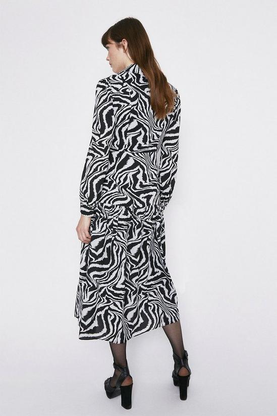 Warehouse Zebra Print Tiered Shirt Dress 3