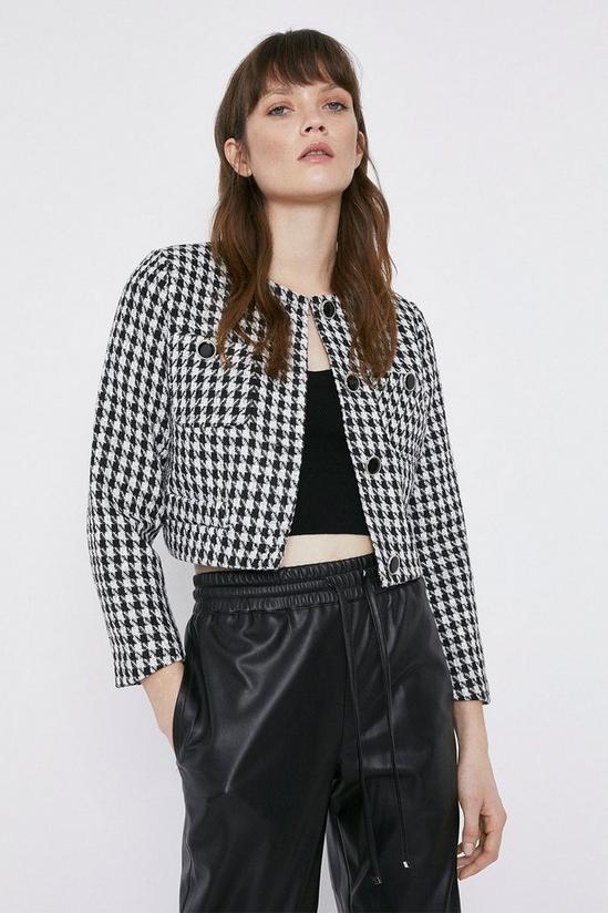 Warehouse Dogstooth Crop Jacket 2