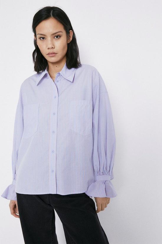 Warehouse Stripe Frill Cuff Shirt 1