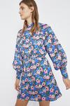 Warehouse Bold Floral Big Sleeve Mini Dress thumbnail 1