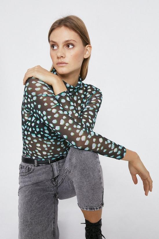 Warehouse Printed Funnel Neck Top 2