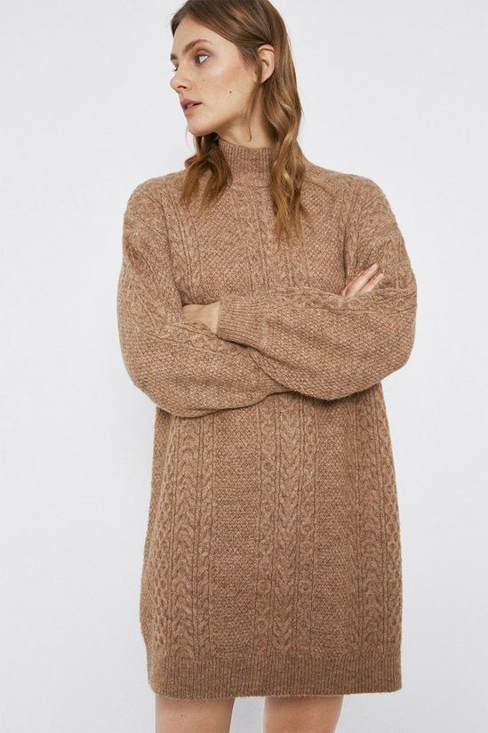 Warehouse Cable Premium Wool Blend Knit Dress 1