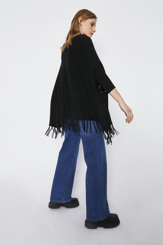 Warehouse Eyelet Detail Knitted Cape 2