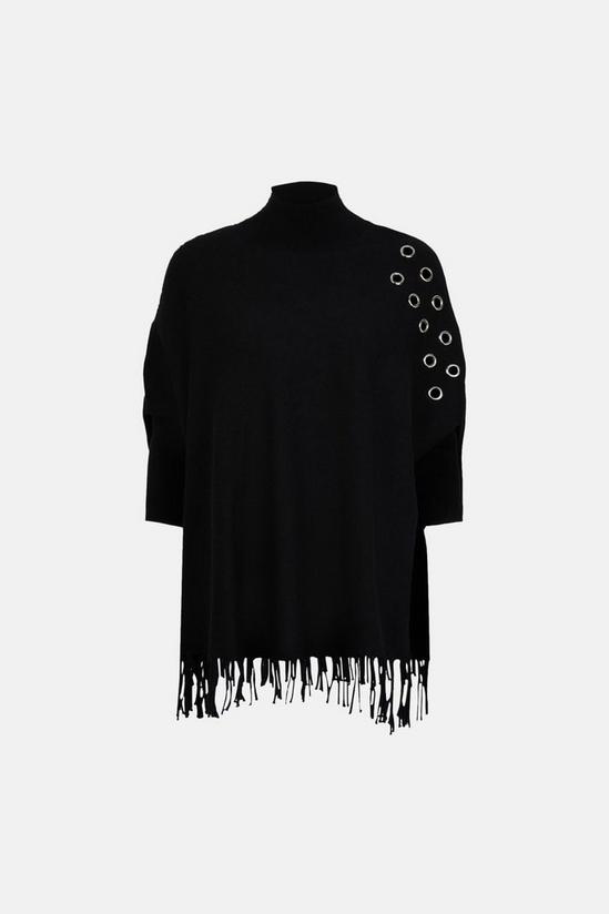 Warehouse Eyelet Detail Knitted Cape 5