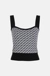 Warehouse Geo Jacquard Knitted Cropped Vest thumbnail 5