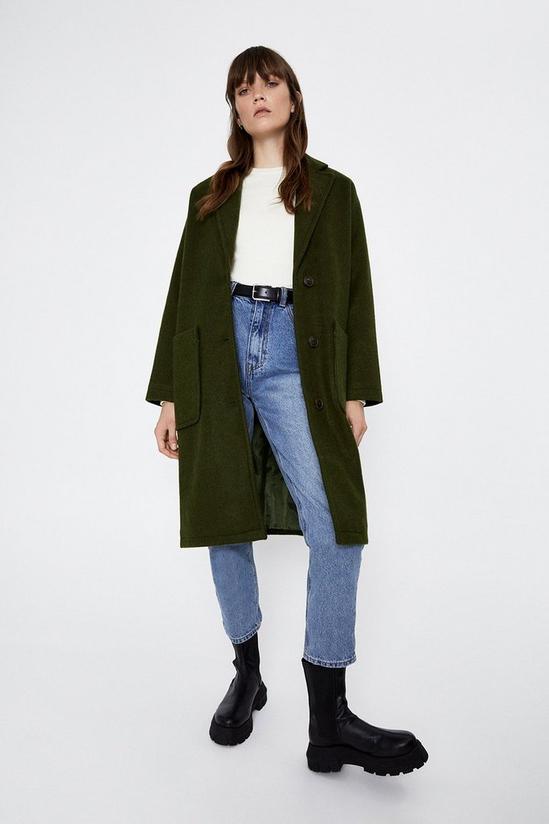 Warehouse Patch Pocket Single Breasted Coat 1