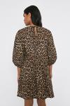 Warehouse Leopard Tiered Puff Sleeve Mini Dress thumbnail 3