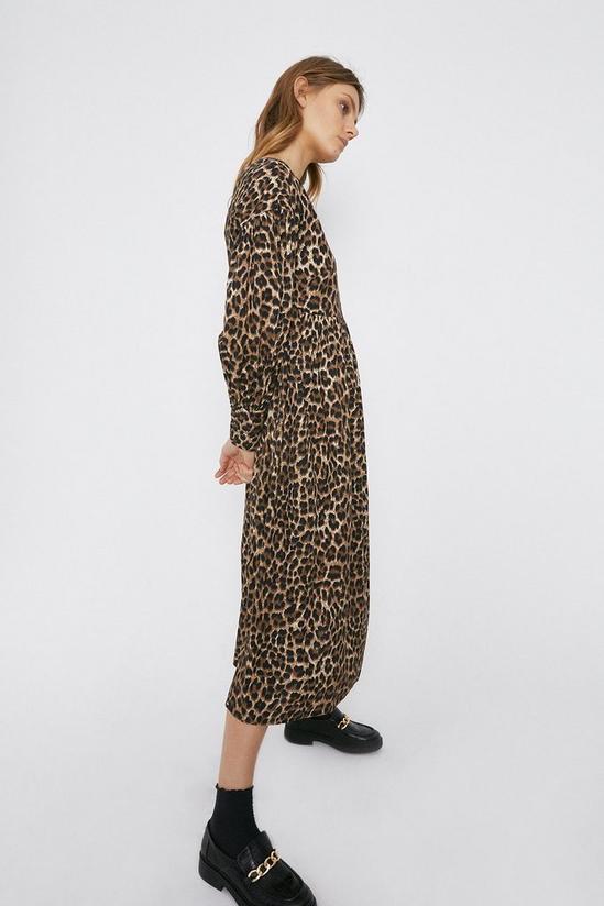 Warehouse Leopard Oversized Smock Midi Dress 2