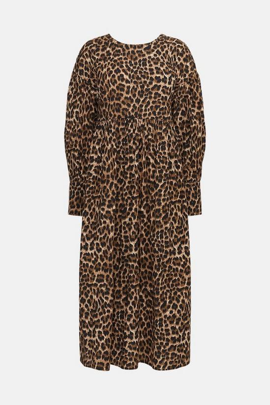 Warehouse Leopard Oversized Smock Midi Dress 4